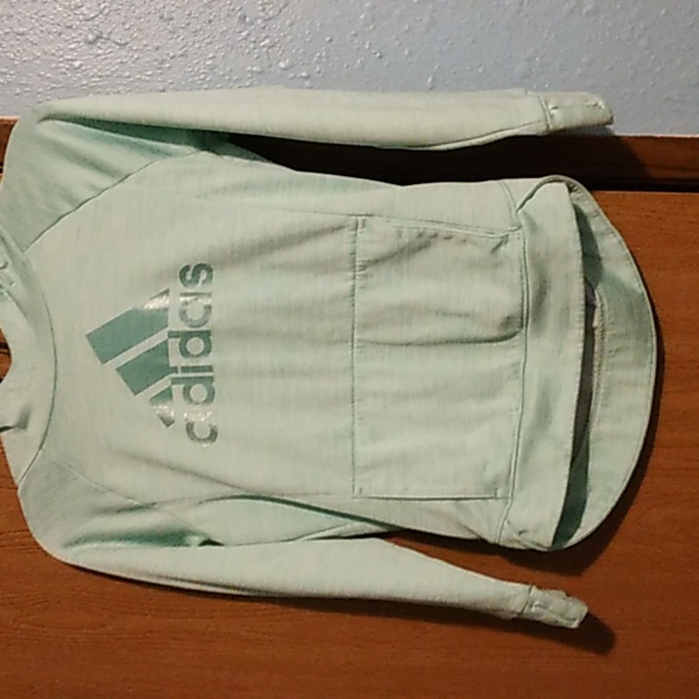 Girls minty Green Adidas sweatshirt